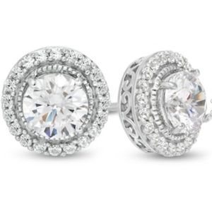 White sapphire stud earrings